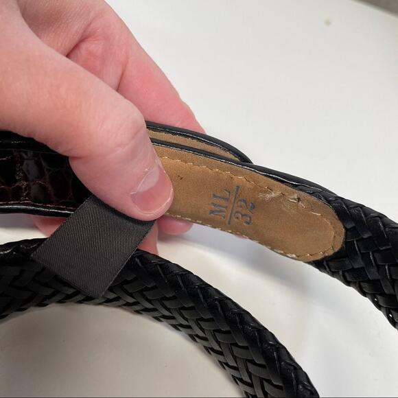 Brighton Black Snakeskin Print Silver Belt Size M/L 32 - Picture 7 of 7